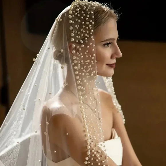 New Wedding veil with pearls ✨💕💕